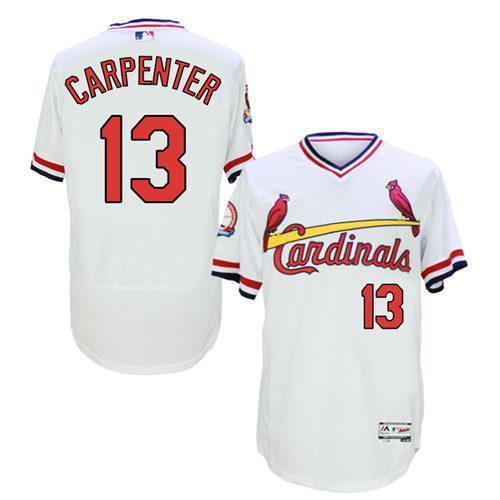 Cardinals #13 Matt Carpenter White Flexbase Authentic Collection Cooperstown Stitched MLB Jersey - Click Image to Close